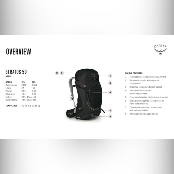 Osprey Men's Red Stratos 50 - Picture 5 of 14